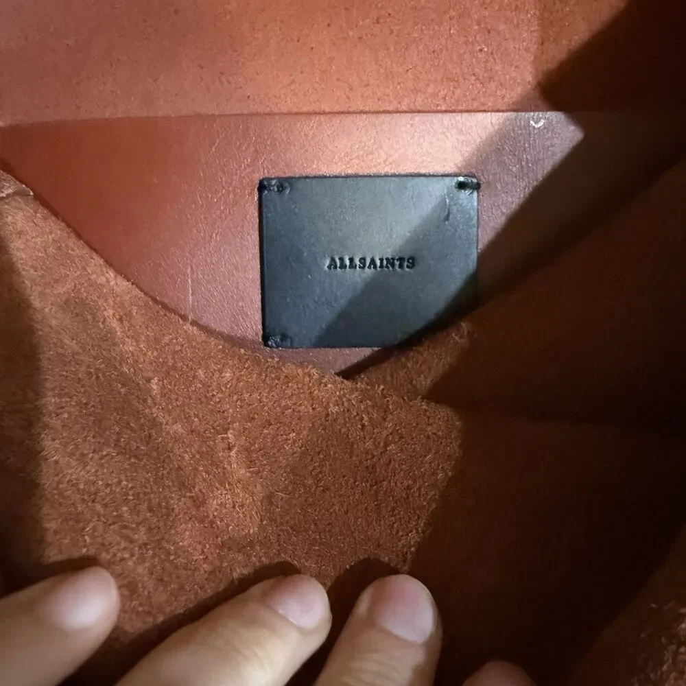 ALLSAINTS Maya Leather Shoulder Bal Calfskin In Rust Color